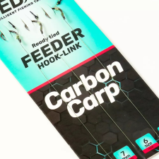  Carbon Carp Feeder előkötött Feeder előke 10-es 0.10mm fonott damil - 7mm tüske horog