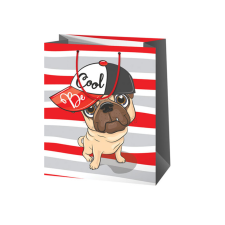 Cardex Be Cool mopsz mintás exkluzív közepes méretű ajándéktáska 18x23x10cm ajándéktasak