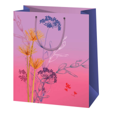 Cardex Lila színű virágos mintás közepes ajándéktáska 18x10x23cm ajándéktasak