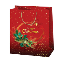 Cardex Merry Christmas piros nagy méretű ajándéktáska 24x35x9cm ajándéktasak