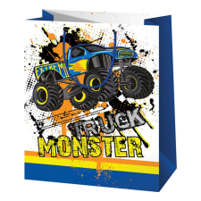 Cardex Monster Truck mintás közepes ajándéktáska 18x10x23cm ajándéktasak