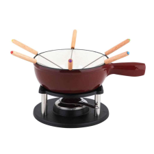 Carl Schmidt Sohn -Alpen fondue készlet, zománcozott öntöttvas, 21x8 cm, piros konyhai eszköz
