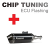 Carmo Vespa Primavera / Sprint 125e és 150e 3V 2021-2022 High Performance ECU Flash tuning + Akrapovic S-VE125SO3-HZBL (Stage 3) Carmo Kipufogók és alkatrészeik Kipufogók Teljes kipufogó rendszerek