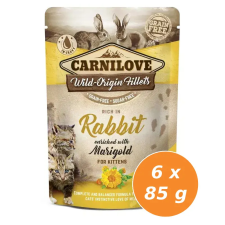 Carnilove Cat tasakos Kitten Rabbit with Marigold - Nyúl körömvirággal 6x85g macskaeledel