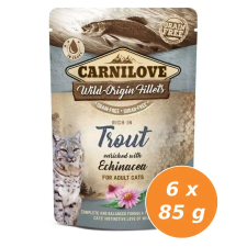 Carnilove Cat tasakos Trout with Echinacea - Pisztráng echinaceával 6x85g macskaeledel