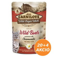 Carnilove Cat tasakos Wild Boar with Chamomile - Vaddisznó kamillával 24x85g macskaeledel