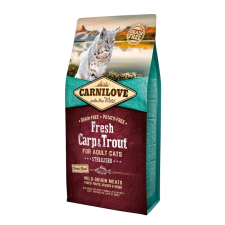 Carnilove Fresh Adult Cat Carp&Trout Sterilised - Ponty és Pisztráng Hússal 6kg macskaeledel