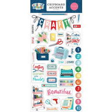 Carta Bella Chipboard 6"X12" - Chipboard Accents - Happy Crafting (1 ív) dekorációs kellék