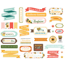 Carta Bella Sunflower Summer Kivágatok Titles & Phrases (1 csomag) matrica