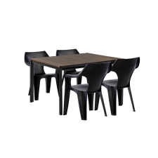  Carter 4+1 kerti bútor garnitúra szett dió-grafit kerti bútor