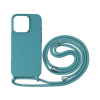 CASE AND PRO iPhone 16 Pro TPU+PC fesztiváltok, óceán szíve, azonos színű nyakbaakasztóval (FEST-IPH16PRLBLB)
