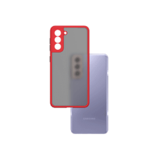 CASE AND PRO Samsung S21 műanyag tok, piros-fekete (Matt-S21-Rbk) tok és táska