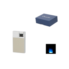 Caseti Flat Flame szúrólángos szivaröngyújtó - króm és szürke-bézs színű öngyújtó