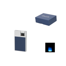 Caseti Flat Flame szúrólángos szivaröngyújtó - mély kék és ezüst színű öngyújtó