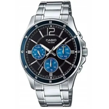 Casio Casio MTP-1374D-2AV férfi karóra, rozsdamentes acél, kék számlap, WR50 karóra