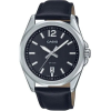 Casio Casio MTP-E725L-1AVDF férfi karóra, 42 mm ezüst tok, fekete bőrszíj