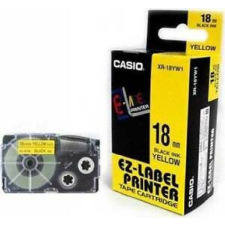 Casio Cimkéző, feliratozó szalag, 18 mm, sárga, XR 18 YW1 pénztárgépszalag
