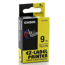 Casio Feliratozógép szalag, 9 mm x 8 m, CASIO, sárga-fekete pénztárgépszalag