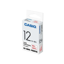 Casio Feliratozógép szalag xr-12wer1 12mmx8m casio piros/fehér nyomtató kellék