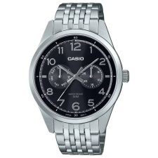  Casio MTP-E340D-1A férfi karóra, rozsdamentes acél, fekete számlap, WR50 karóra