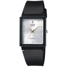 Casio női karóra, téglalap tok, ezüst számlap, fekete műanyag szíj karóra