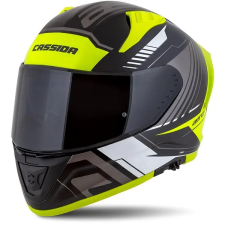 CASSIDA Aero Drome 2025, fekete/ fluo sárga/ fehér/ szürke, XL bukósisak