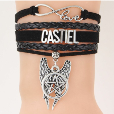 CASTIEL feliratú Odaát bőr karkötő karkötő