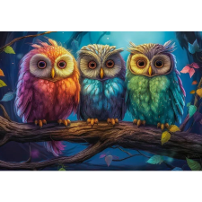 Castorland 1000 darabos Puzzle - Három Színes Kisbagoly (608320) puzzle, kirakós