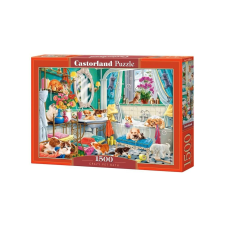 Castorland 1500 db-os puzzle - Crazy Pet Bath (C-152094) puzzle, kirakós