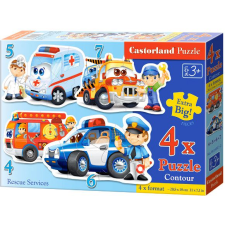 Castorland 4 az 1-ben Puzzle - Szolgálati Járművek (04393) puzzle, kirakós