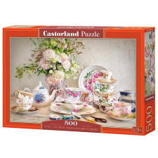 Castorland 500 db-os puzzle - Csendélet porcelánnal és virágokkal (B-53384) puzzle, kirakós