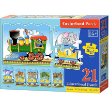 Castorland Train 21 pcs Kontúr kirakós 21 db Rajzfilmek (E135) puzzle, kirakós