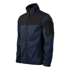 Casual softshell kabát férfi kötött melanzs kék XL férfi kabát, dzseki