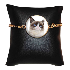 CAT Grumpy Cat üveglencsés karkötő arany színben karkötő