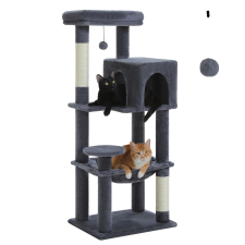  Cat Tree Tower, többszintes kialakítás, kényelmes függőágy, AMT0110DGY-S, S macskabútor