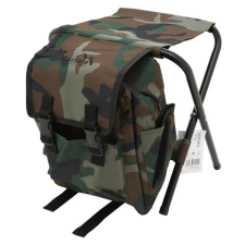 Cattara OLBIA ARMY összecsukható kempingszék hátizsákkal, khaki terepszínű horgászszék, ágy