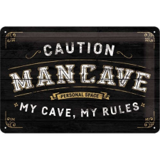  Caution - Man Cave Fémtábla dekoráció