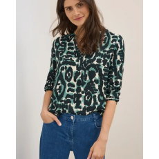 Cecil női blúz - jeges tónusú, levél mintázattal, gombos elülső 345986-36834