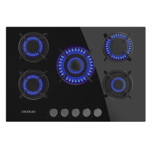 Cecotec Beépített gáztűzhely, Cecotec, Bolero Squad G, 5 égőfej, 75 cm, fekete főzőlap