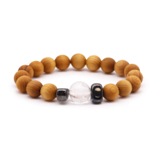 Cédrusfa Korona Chakra Karkötő Kristálykvarccal karkötő
