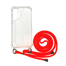 CELLECT iPhone 14 TPU+PC Átlát.tok,Narancssár. zsinórral tok és táska