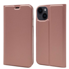 CELLECT iPhone 15 Plus oldalra nyíló tok, Rosegold tok és táska