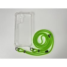CELLECT iPhone 15 Plus TPU+PC Átlát.tok,Neon Zöld zsinórral tok és táska