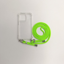 CELLECT iPhone 15 Pro Max TPU+PC Átlát.tok,Neon Zöld zsinórral mobiltelefon kellék