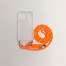 CELLECT iPhone 15  TPU+PC Átlát.tok,Narancssár. zsinórral tok és táska