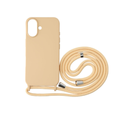 CELLECT iPhone 16 Plus TPU+PC fesztiváltok, édesbarack azonos színű nyak tok és táska