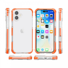 CELLECT iPhone 16 ütésálló szilikon tok átlátszó-narancssárga (CEL-SCK-IPH16-O) tok és táska