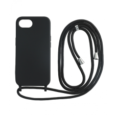 CELLECT Iphone 16e TPU+PC fekete tok,Fekete zsinórral tok és táska
