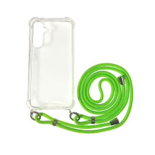 CELLECT Sam A34 5G TPU+PC Átlát.tok,Neon Zöld zsinórral tok és táska