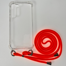 CELLECT Sam S24 Ultra TPU+PC Átlát.tok,Narancssár. zsinórral tok és táska